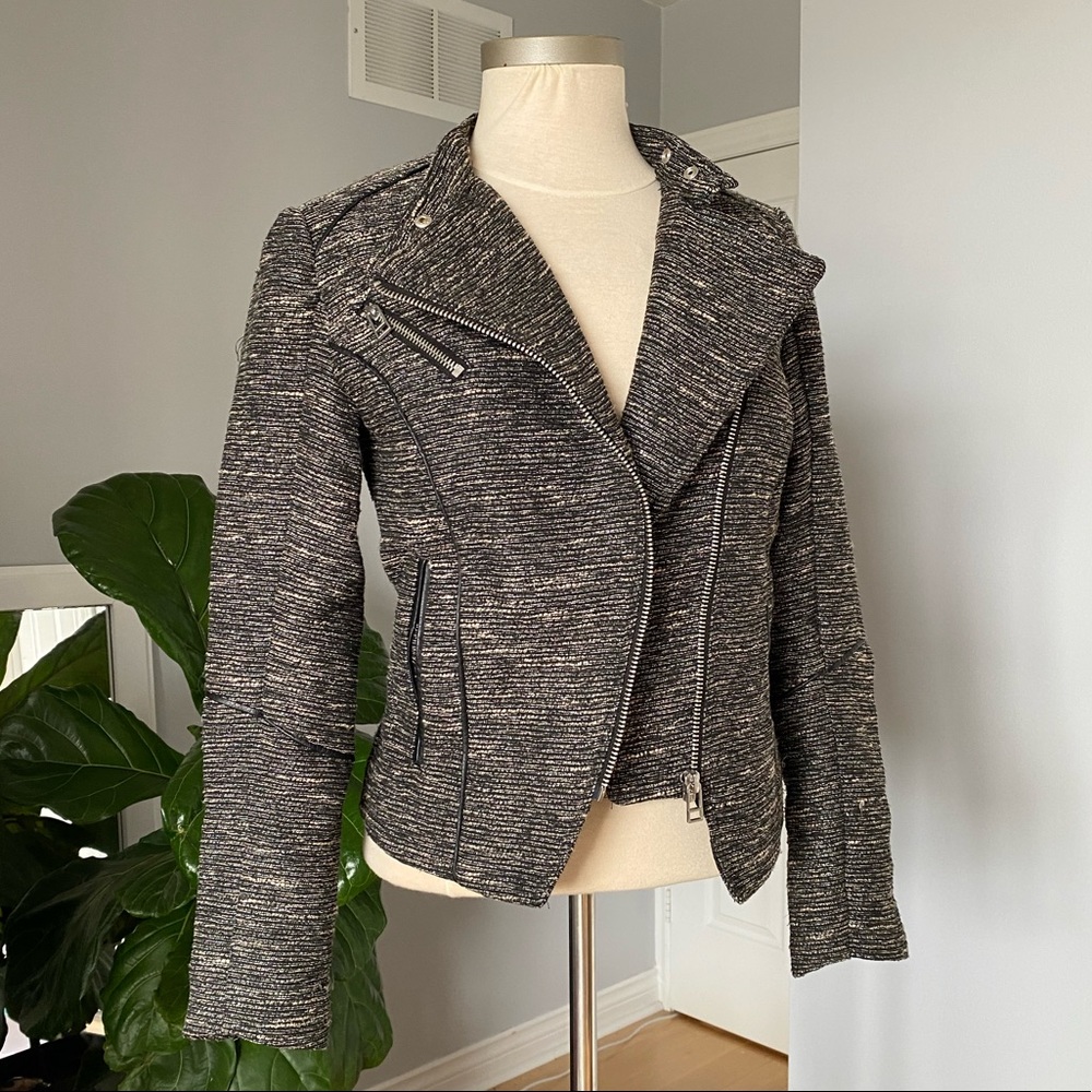 H&M Metallic Tweed Motorcycle Jacket